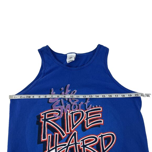 Vintage Coaster Gear Cedar Point Life Is Short Graphic Tank Top Sz L Made In USA - Picture 6 of 7